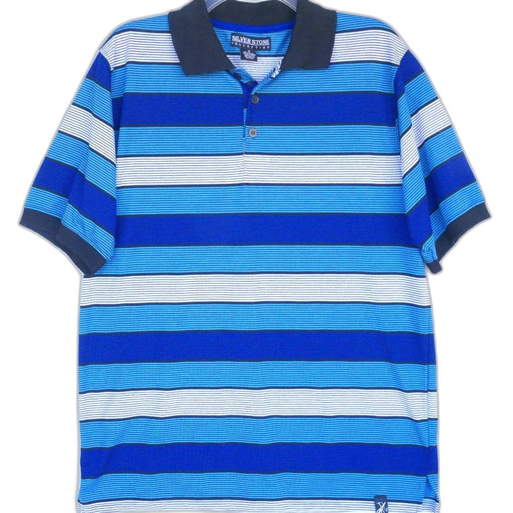Silver Stone Collections Mens M Shirt Polo Shirt Sleeve 1/4 Button Up St…